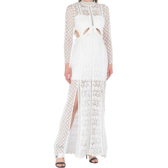 self portrait white long dress